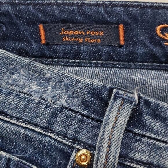 fidelity japan Rose Skinny Flare Size 27 Blue Denim Jeans Vintage y2K low rise - Picture 5 of 7